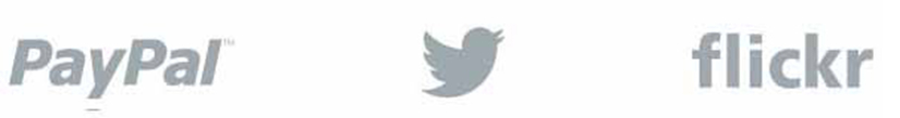 Paypal, Google Plus, Twitter, Flickr